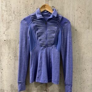 Lululemon Run Your Heart Out Ruffle Quarter Zip Pullover Lavender